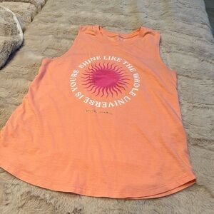 Spiritual gangster size, large Women's Orange Graphic Tank Top